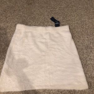 Fuzzy white skirt